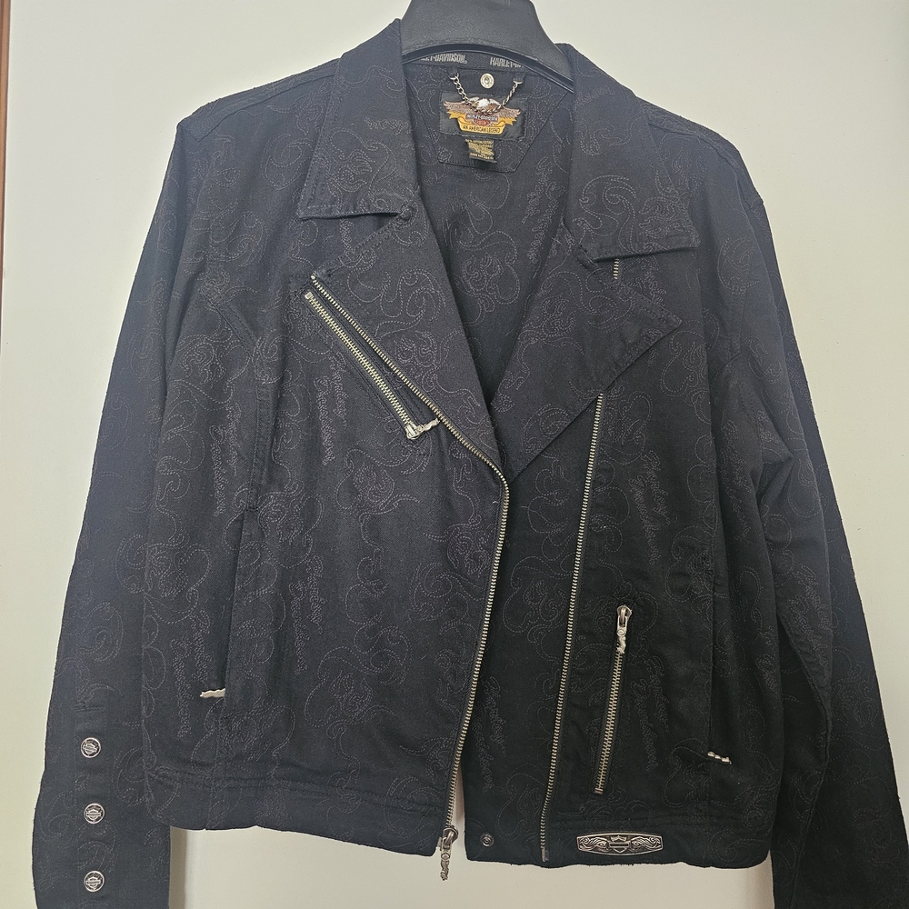 Harley-Davidson Black Patterned Jacket - image 1
